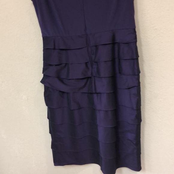 Adrianna Pappell Purple Tiered Flutter Cocktail Dress size 14 - Picture 9 of 12